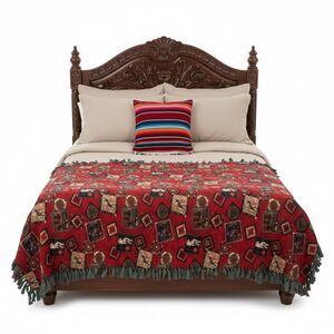 KOKOPELLI INDIAN HOPI MUSIC DANCE BLANKET THROW 82"X52"